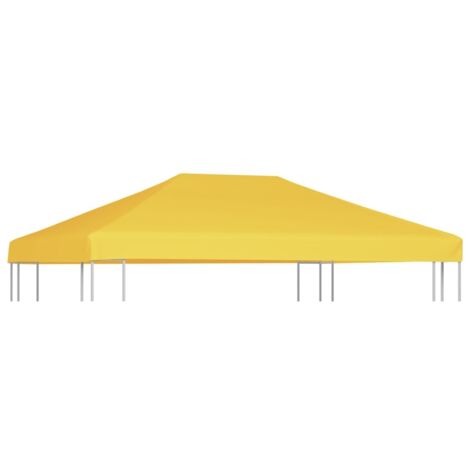 Toile de toit de belvédère  Toile de rechange pour tonnelle tente pavillon 270 g/m² 4x3 m Jaune 33891