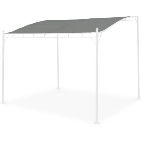 Toile de toit grise pour tonnelle 3x2.5m Brestum - toile de rechange pergola. toile de remplacement