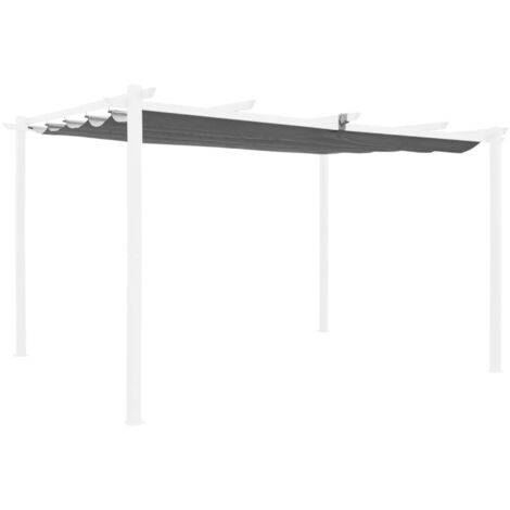 Toile de toit grise pour tonnelle 3x4m Isla - toile de rechange pergola. toile de remplacement