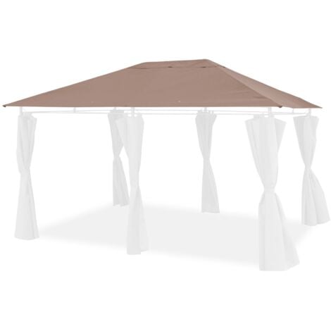 Toile de toit taupe pour tonnelle 3x4m Divio - toile de rechange pergola. toile de remplacement