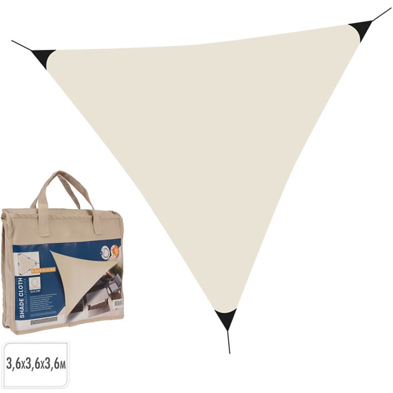 Store triangulaire couleur crème 3,60 x 3,60 x 3,60 m