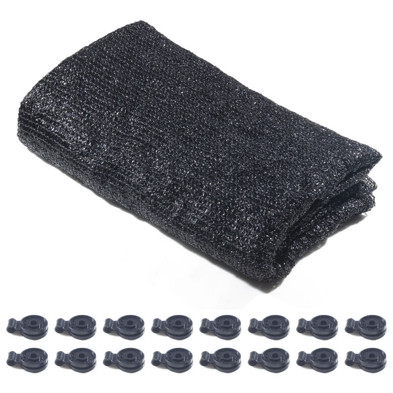 Toile d'ombrage avec 16 clips, 50 % de protection solaire, filet anti-UV, 3 x 4,6 m, noir, pour serre, jardin, ferme, cour, piscine