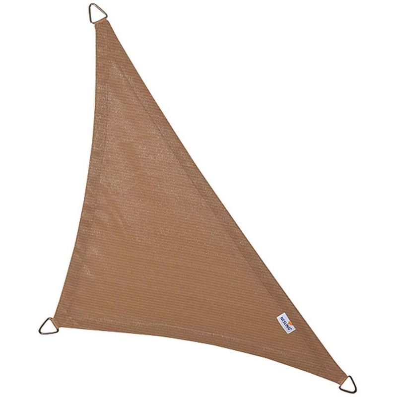 Voile d'ombrage triangulaire Coolfit sable 4 x 4 x 5,7 m - Sable