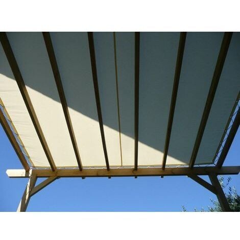 Toile d'ombrage pergola 3x3m imperméable avec œillets à poser sur une structure  Couleur: Terracotta