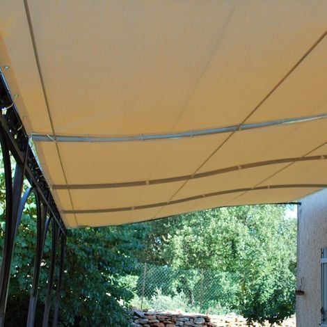 Toile d'ombrage pergola 4x3m imperméable avec œillets à poser sur une structure  Couleur: Terracotta