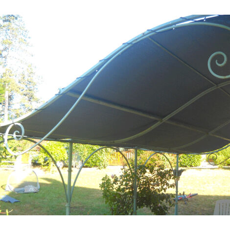 Toile d'ombrage pergola 5x4m imperméable avec œillets à poser sur une structure  Couleur: Anthracite