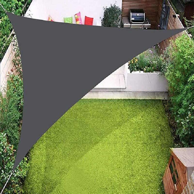 Toile d'ombrage triangulaire 3x3x3m toile d'ombrage imperméable protection UV pour patio, jardin, terrasse, extérieur, balcon, gris anthracite