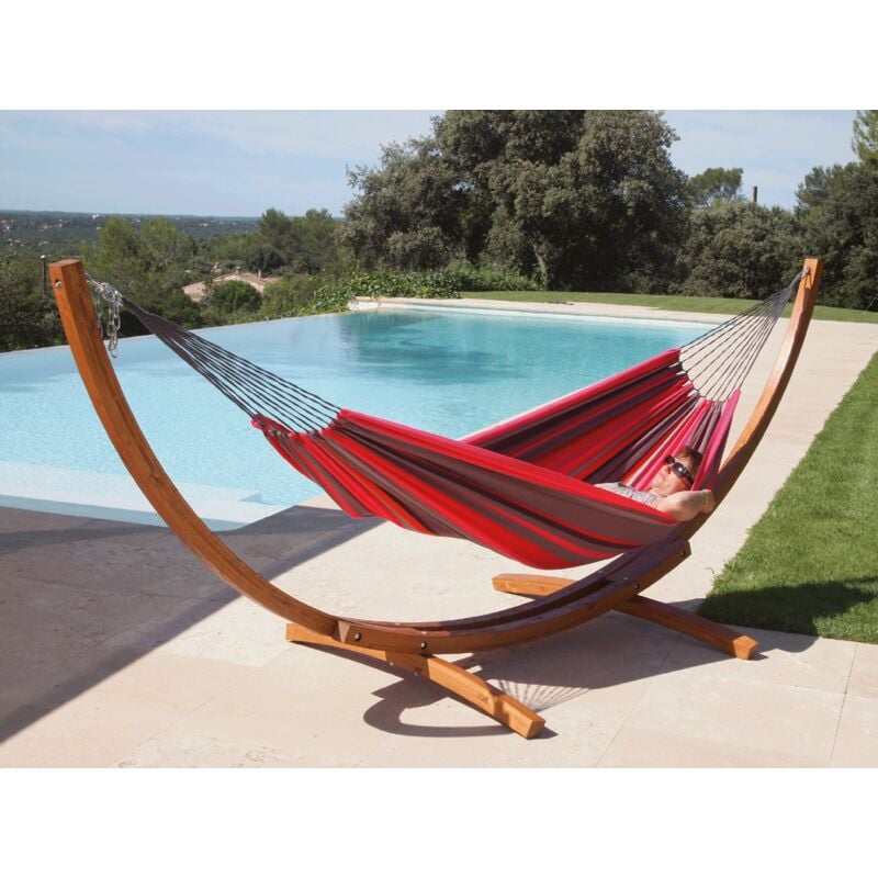 Toile Hamac Double Raye Orange 100% Coton