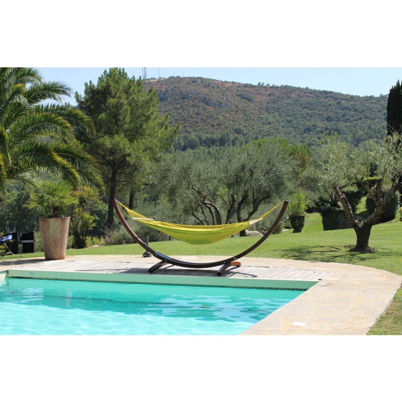 Toile Hamac Vert Anis 100% Coton Avec Barre D'Ecartement