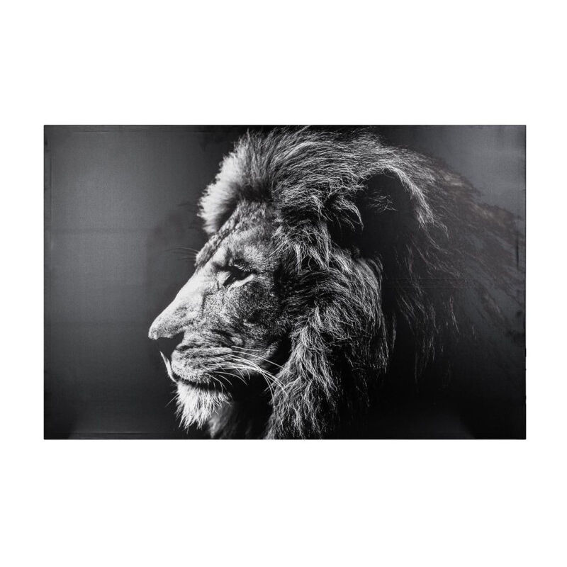 Toile Imprimée 'Lion' 78x118cm Noir & Blanc