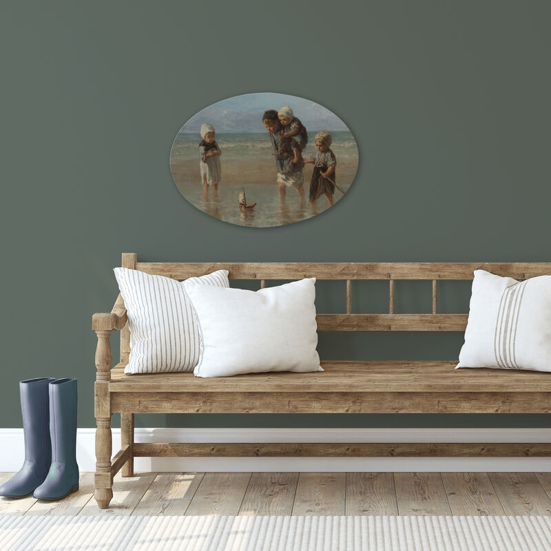 Toile imprimée ovale Jozef Israël 50 x 70cm Multicolore