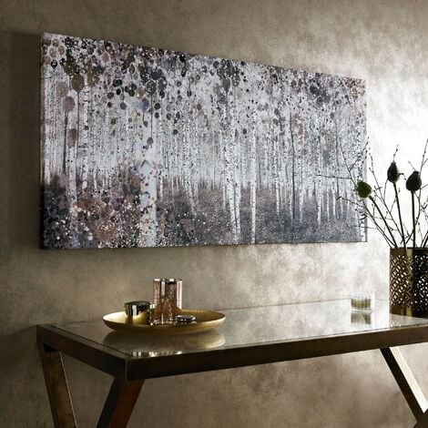 Toile imprimée Aquarelle Forêt 120 x 60cm Beige