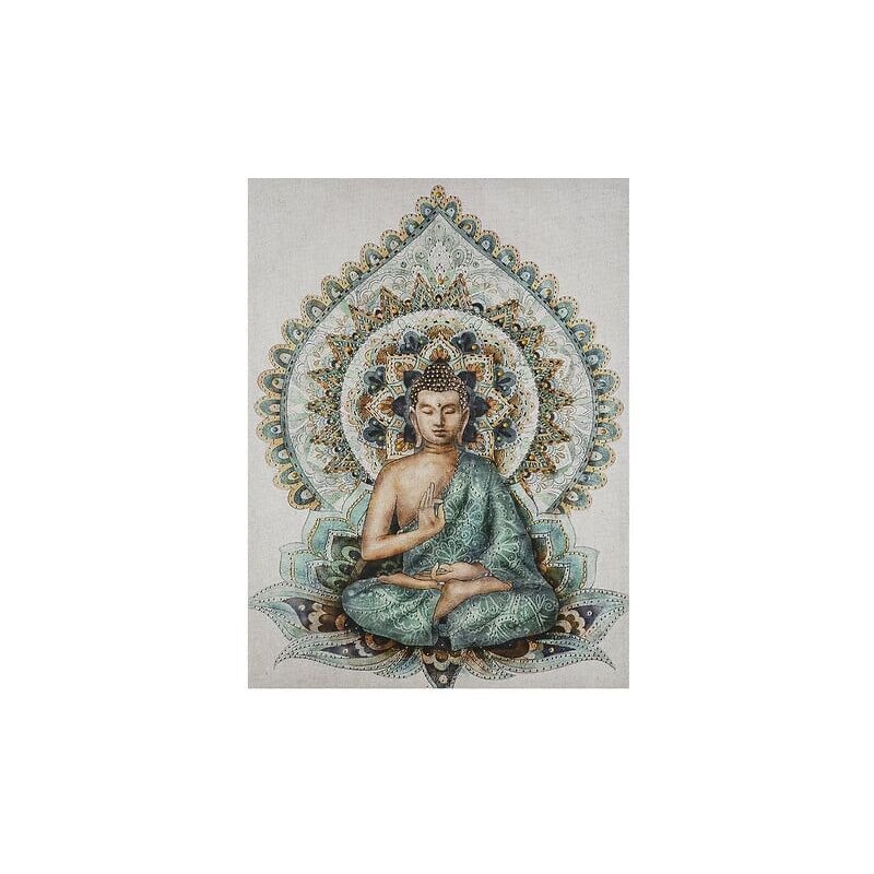 Jardibricodeco - Tableau Toile Murale Imprimée Bouddha En Relief 58 x 78 Cm