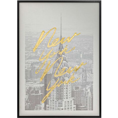 Toile imprimée encadrée à effet alu BETTY