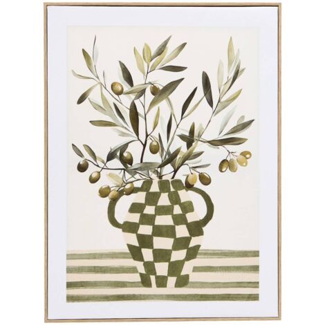 Toile imprimée encadrée Claudia vert 45x60cm - Atmosphera créateur d'intérieur