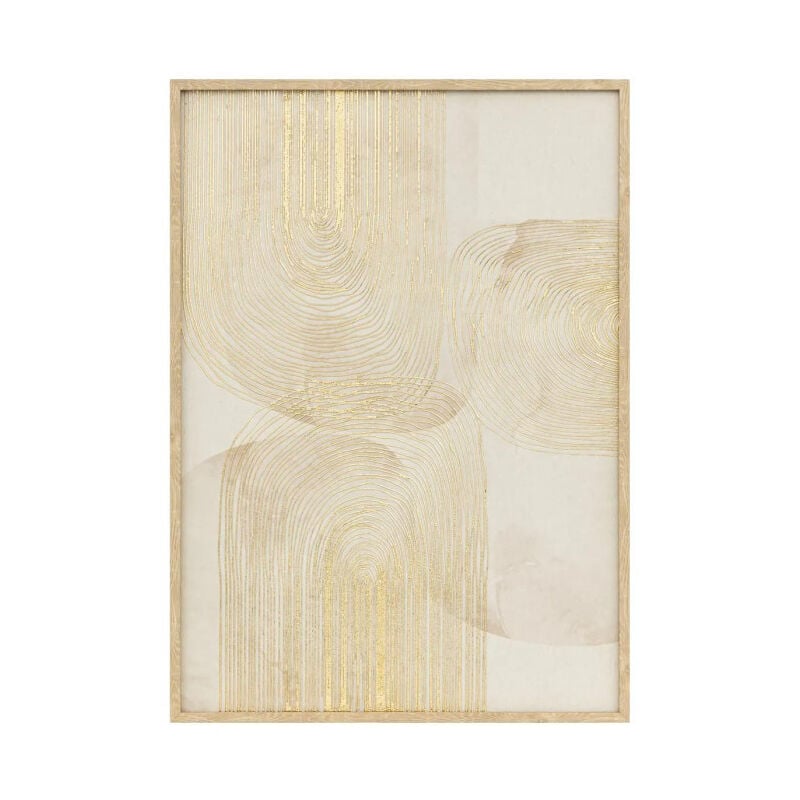 Toile Imprimée Encadrée 'Elin' 50x70cm Beige & Doré