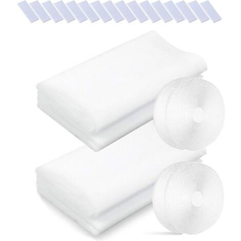 Toile Moustiquaire,Moustiquaire Fenetre 4 Pièces Rouleau Insect Moustiques,Protecteur Filet Maille Rideau De Fenêtre 130x150cm Écran Standard pour Fenêtre Blanc