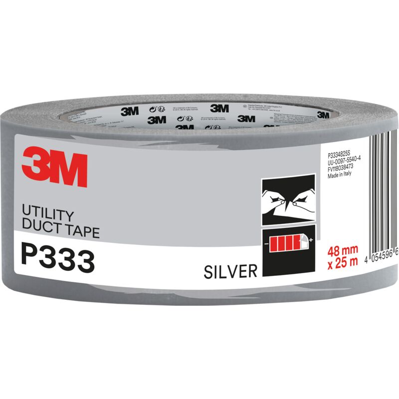 Scotch P333 Utility Multi-use Duct Tape Silver 48mm x 25m Roll -