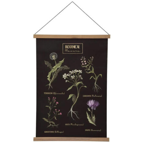 Toile Murale Déco "Midnight Garden" 50x73cm Noir