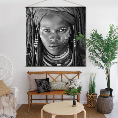 Toile murale femme Noir 150x150 cm