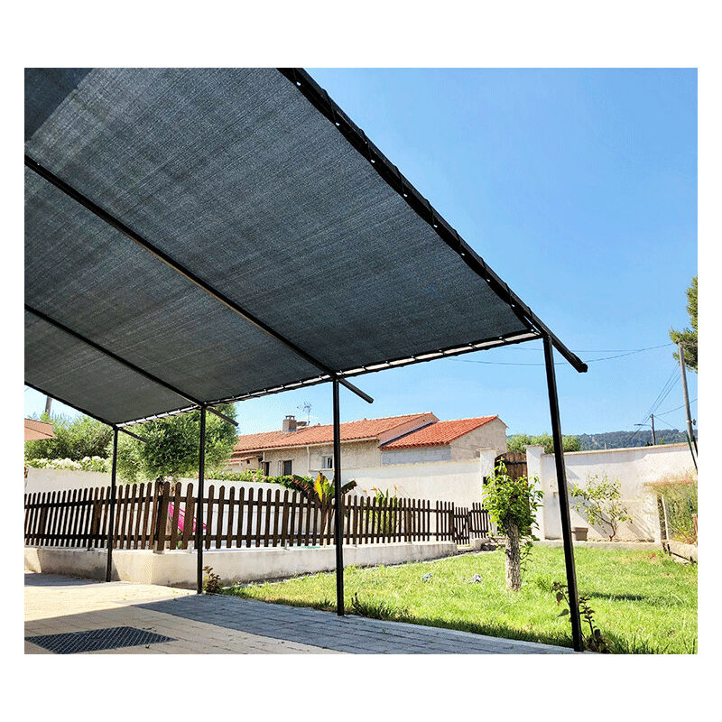 Toile d'ombrage perméable de 6x4m à tendre sur structure pergola | Anthracite