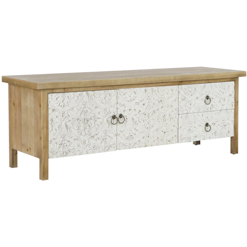 Dkd Home Decor - Meuble Tv Sapin Mdf 140X40X50 Sculpture Naturel