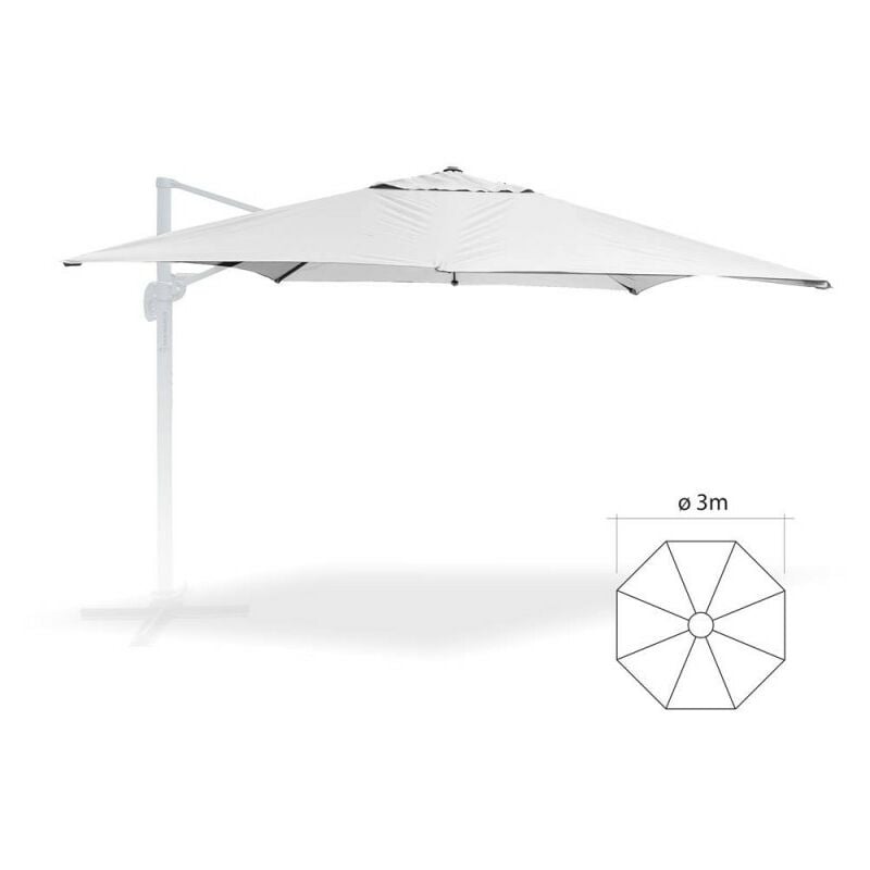 Toile pour parasol de jardin blanc 3x3 m Apollo