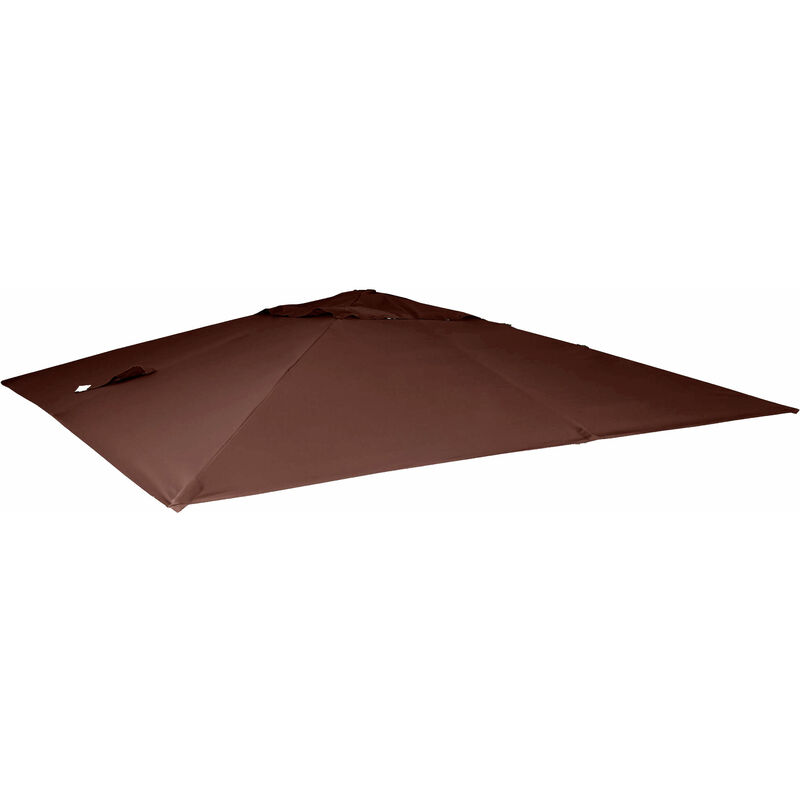 Revêtement pour parasol de luxe HHG 113, revêtement de remplacement 3,5x3,5m (Ø4,95m) polyester 4kg brun - brown