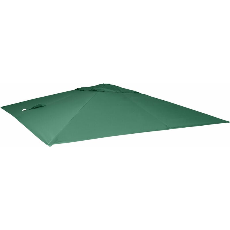 Jamais utilisé] Toile de rechange pour parasol déporté HHG 3 x 4 m, vert foncé