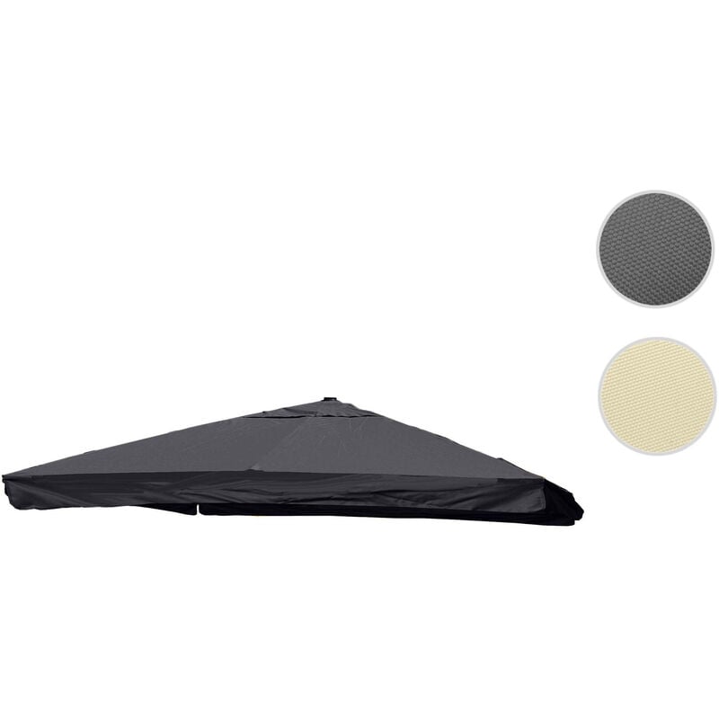 Toile pour parasol de luxe HWC-A96 avec rabat 3x4m (Ø5m) polyester 4kg gris crème