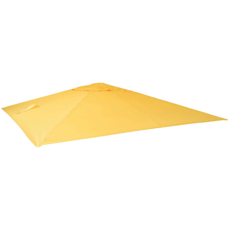 Toile pour parasol déporté de luxe HWC-A96, 3x3m, Ø4,24m jaune