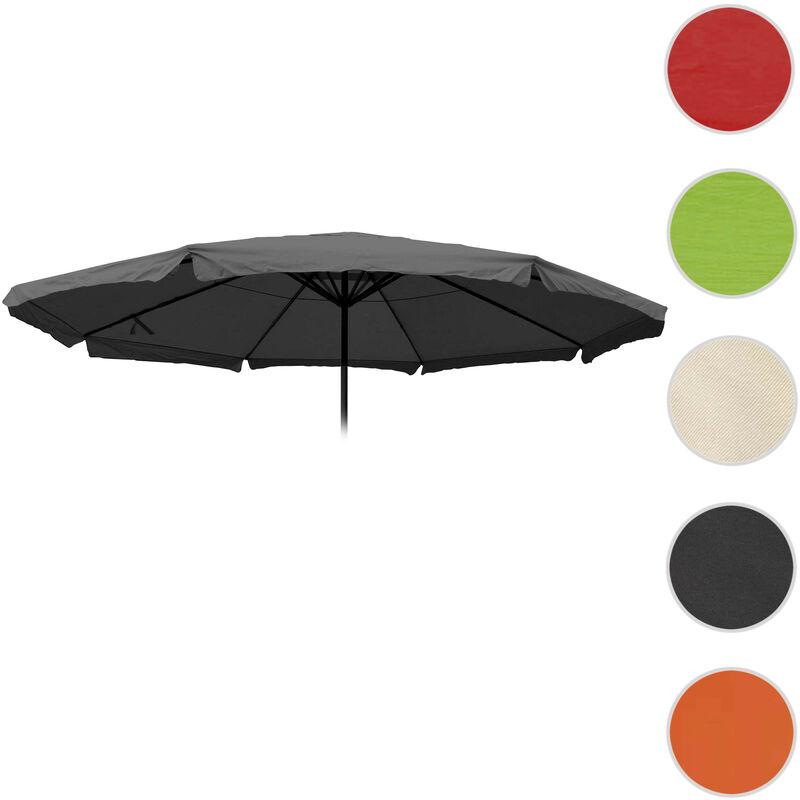 Toile pour parasol Meran Pro, parasol de marché gastronomique avec volant Ø 5m, polyester - anthracite