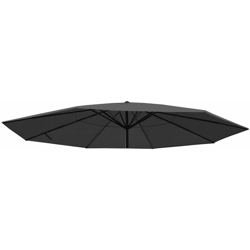 Toile pour parasol Meran Pro, parasol de marché gastronomique ø 5m, polyester anthracite - grey