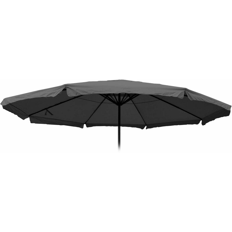 Toile pour parasol Meran Pro, parasol de marché gastronomique avec volant ø 5m, polyester anthracite - grey
