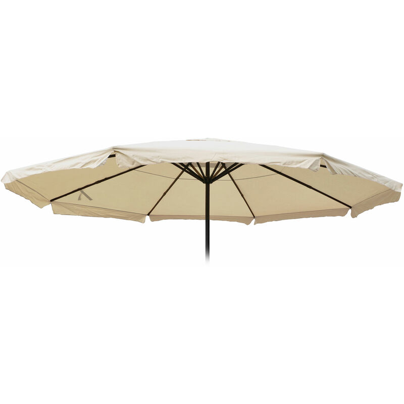 Toile pour parasol Meran Pro, parasol de marché gastronomique avec volant ø 5m, polyester crème - beige