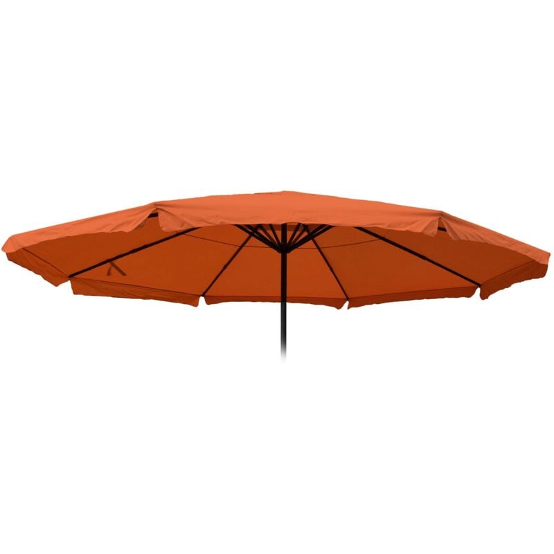 Toile pour parasol Meran Pro, parasol de marché gastronomique avec volant ø 5m, polyester, terre cuite
