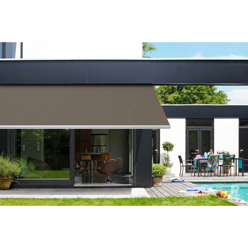 Ici Store - Toile pour store banne 4 x 3 m Toile Dickson Taupe 380 x 320 cm