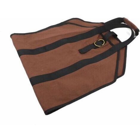 Toile Sac à bûche Cheminée Sac de chauffage Imperméable Transporteur de bois extérieur rangement pour le bois de avec anti-dérapantes Solide poignées Sangles Porte-bûches marron(99x45,7cm)