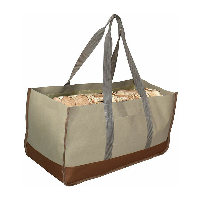 Toile Sac à Bûche Cheminée Imperméable Sac de Rangement pour le Bois de Chauffage, Grande Capacité Sac de Transport Porte-bûches De Plein Air avec