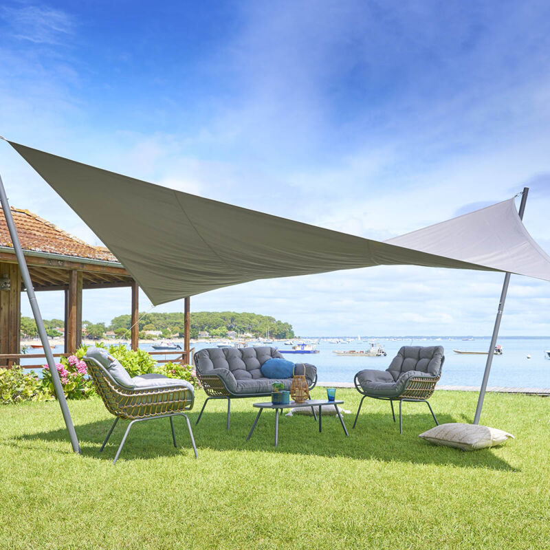 Voile d ombrage rectangulaire Shae noisette 4x3m en polyester - Hespéride