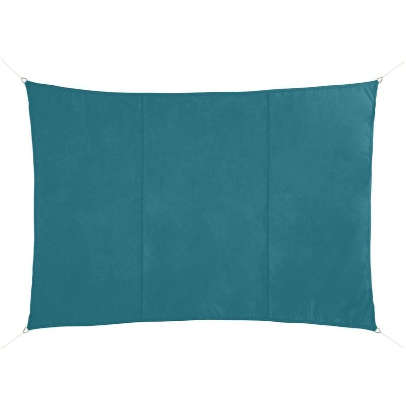 Voile d ombrage rectangulaire Shae bleu canard 4x3m en polyester - Hespéride