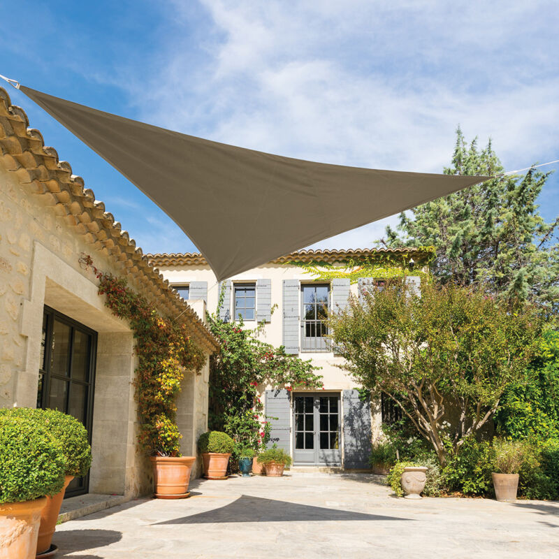 Hesperide - Voile d ombrage triangulaire Shae noisette 4x4x4m en polyester - Hespéride