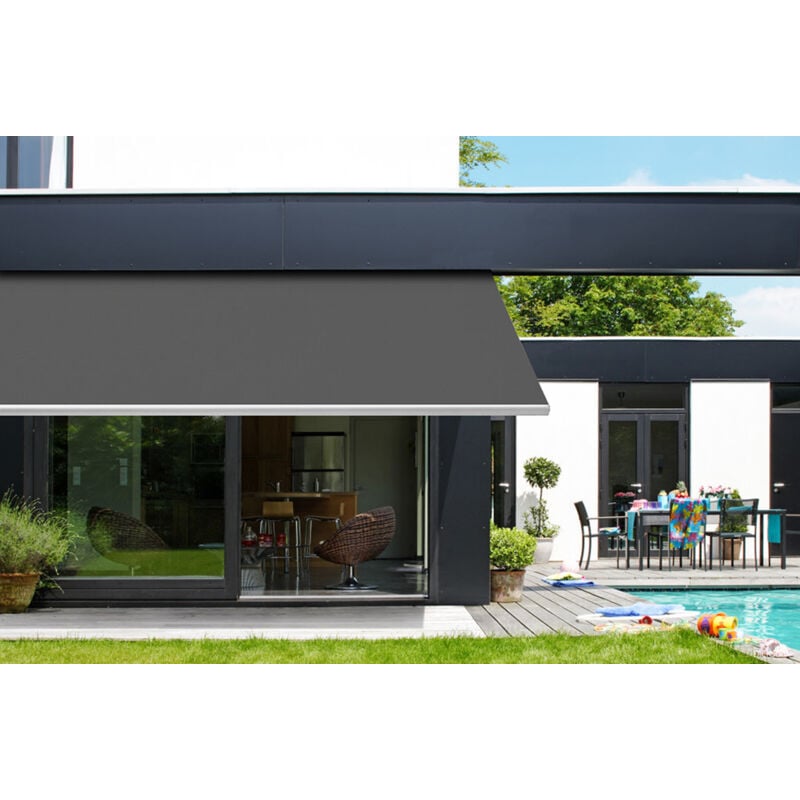 Toile store banne 6 x 3,5 m Toile de remplacement Ardoise 580 x 370 cm