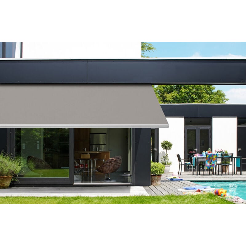 Toile store banne 6 X 3,5 m Toile de remplacement Gris 580 x 370 cm