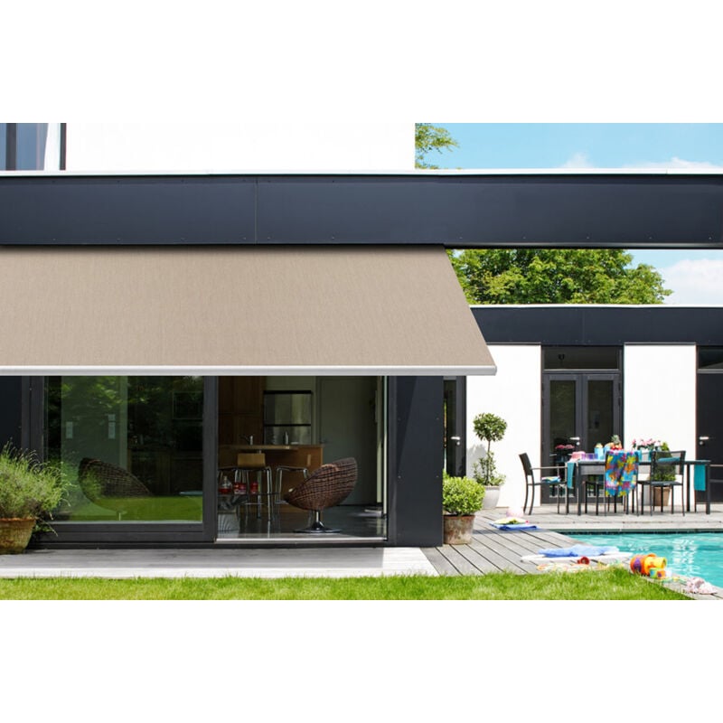 Toile store banne 6 x 3,5 m Toile de remplacement Lin 580 x 370 cm