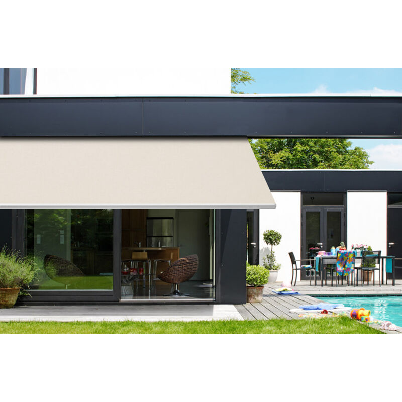 Toile store banne 6 x 3,5 m Toile de remplacement Naturel 580 x 370 cm