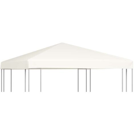 Toile supérieure de belvédère Rapide à Installer Tonnelle Tente Pavillon - 310 g / m² 3 x 3 m Blanc crème BV705615 - BonneVie