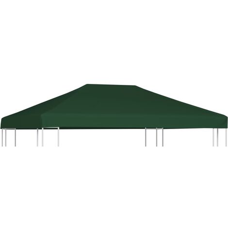 Toile supérieure de belvédère Style Moderne - Recouvrement de remplacement - 310 g / m² 4 x 3 m Vert Chic-232450