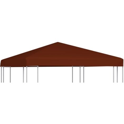 Toile supérieure de gazebo  Toile de rechange pour tonnelle tente pavillon 310 g/m² 3x3 m Terre cuite 61280