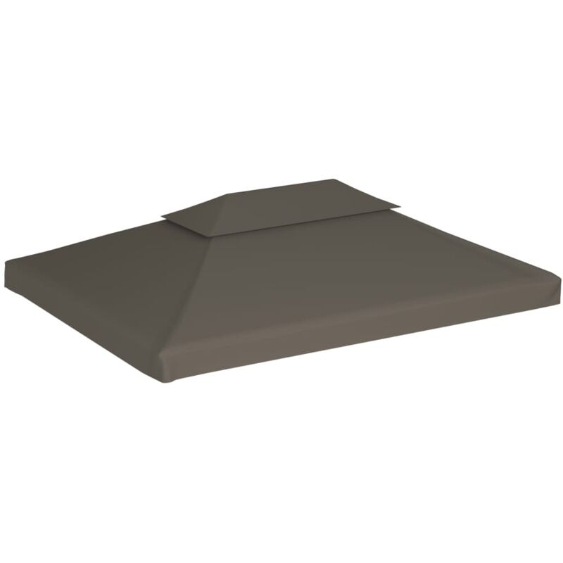 Inlife Toile supérieure de belvédère 2 niveaux 310 g/m² 4x3 m Taupe